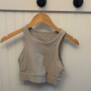 Wilo Gray Ribbed Crop Athletic bra top